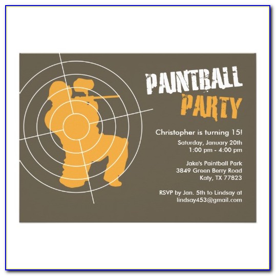 Paintball Invitation Template Free