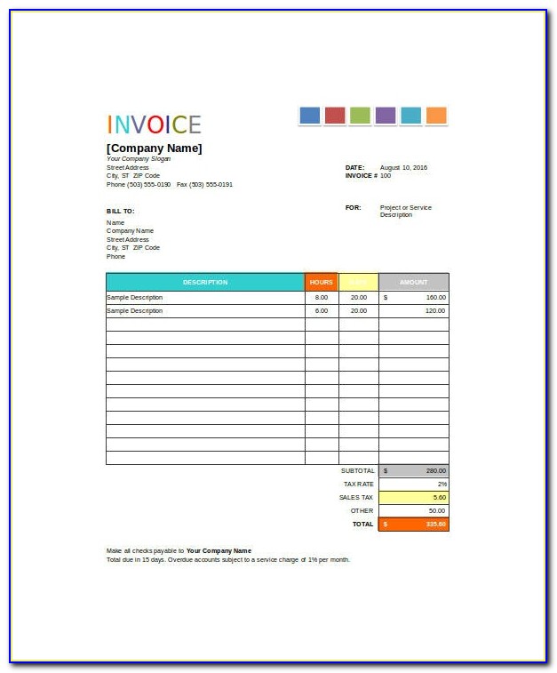 Painting Contractor Invoice Templates
