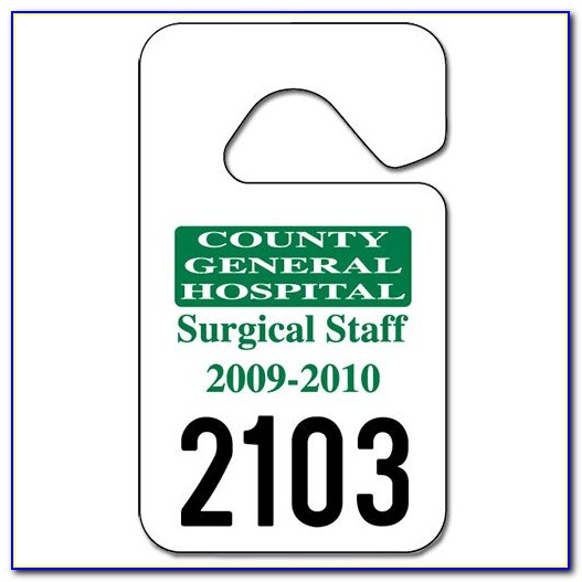 Parking Permit Hang Tag Template