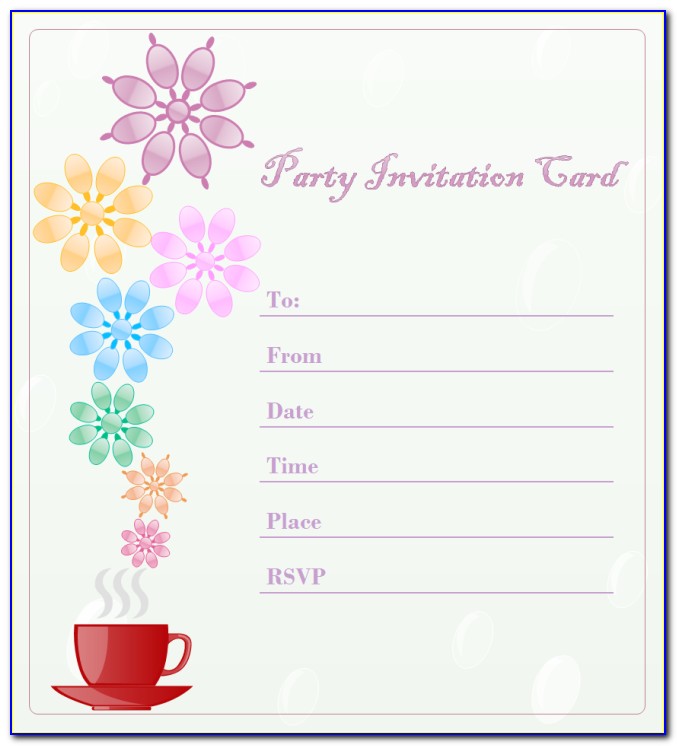 Party Invitation Postcard Template