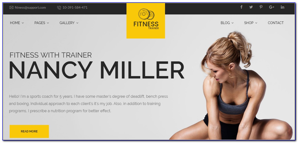 Personal Trainer Website Templates
