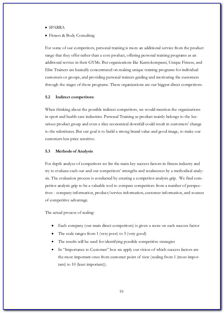 Personal Training Business Plan Template Pdf