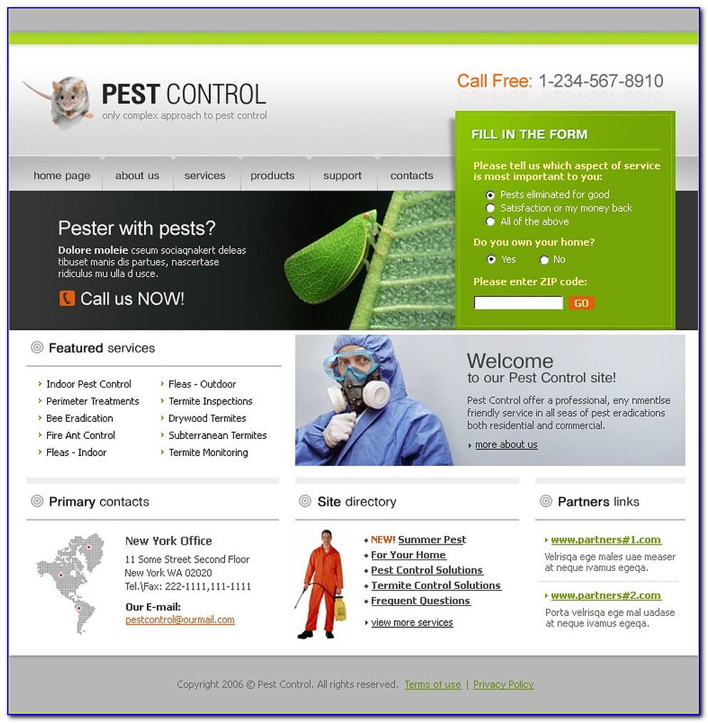 Pest Control Website Template Free Download