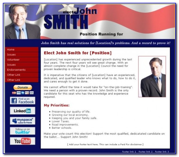 Political Campaign Website Templates Free