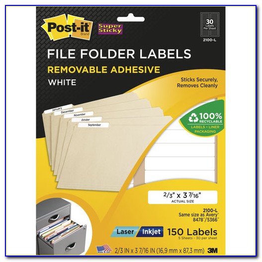 Post It File Folder Labels Template