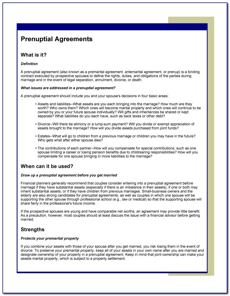Prenup Agreement Sample