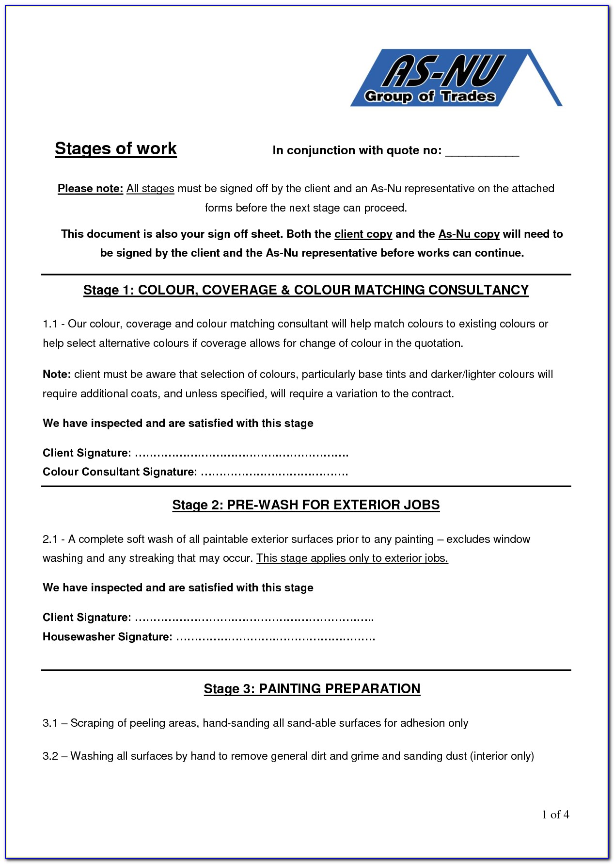 Pressure Washing Contract Forms