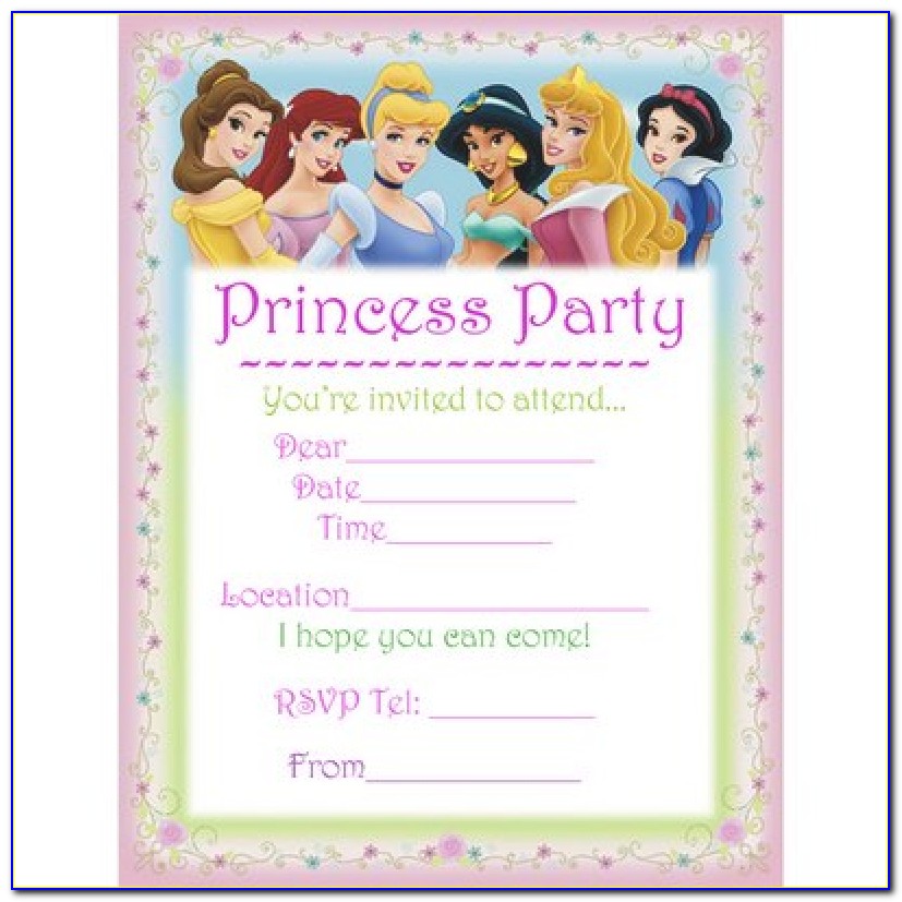 Free Disney Princess Birthday Invitation Templates | Ctsfashion