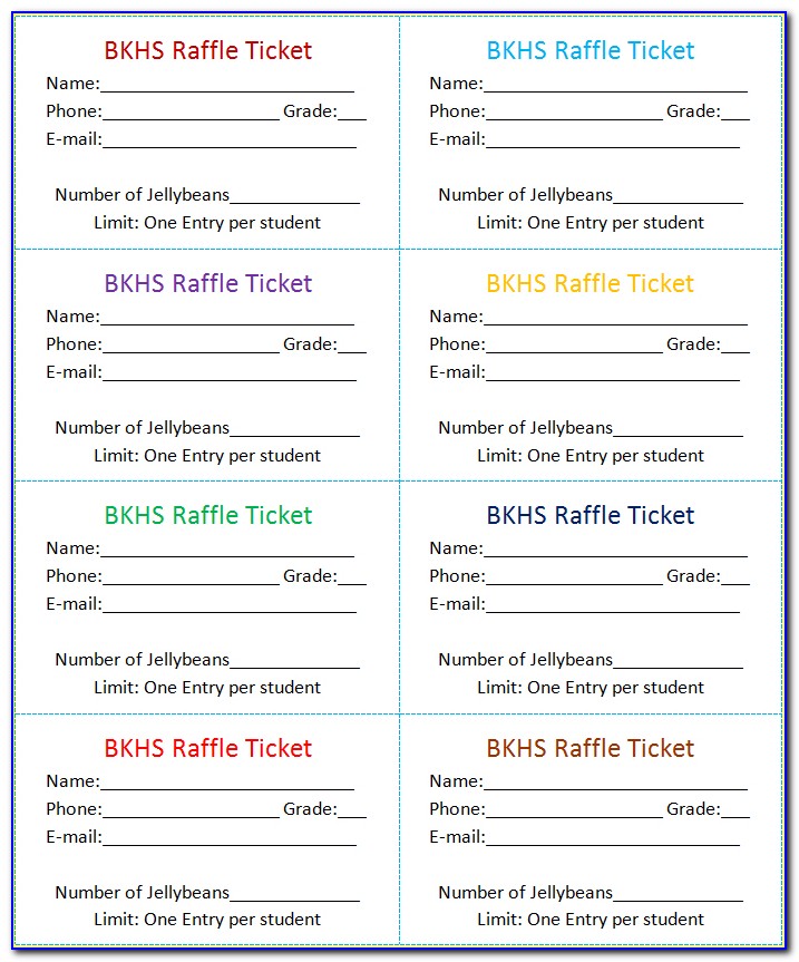 Print Your Own Raffle Tickets Template