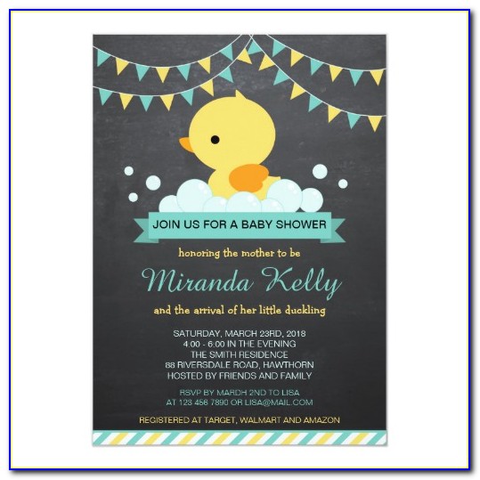 Printable Rubber Ducky Baby Shower Invitations