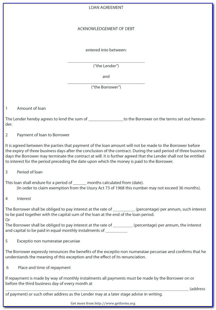 Private Loan Agreements Templates