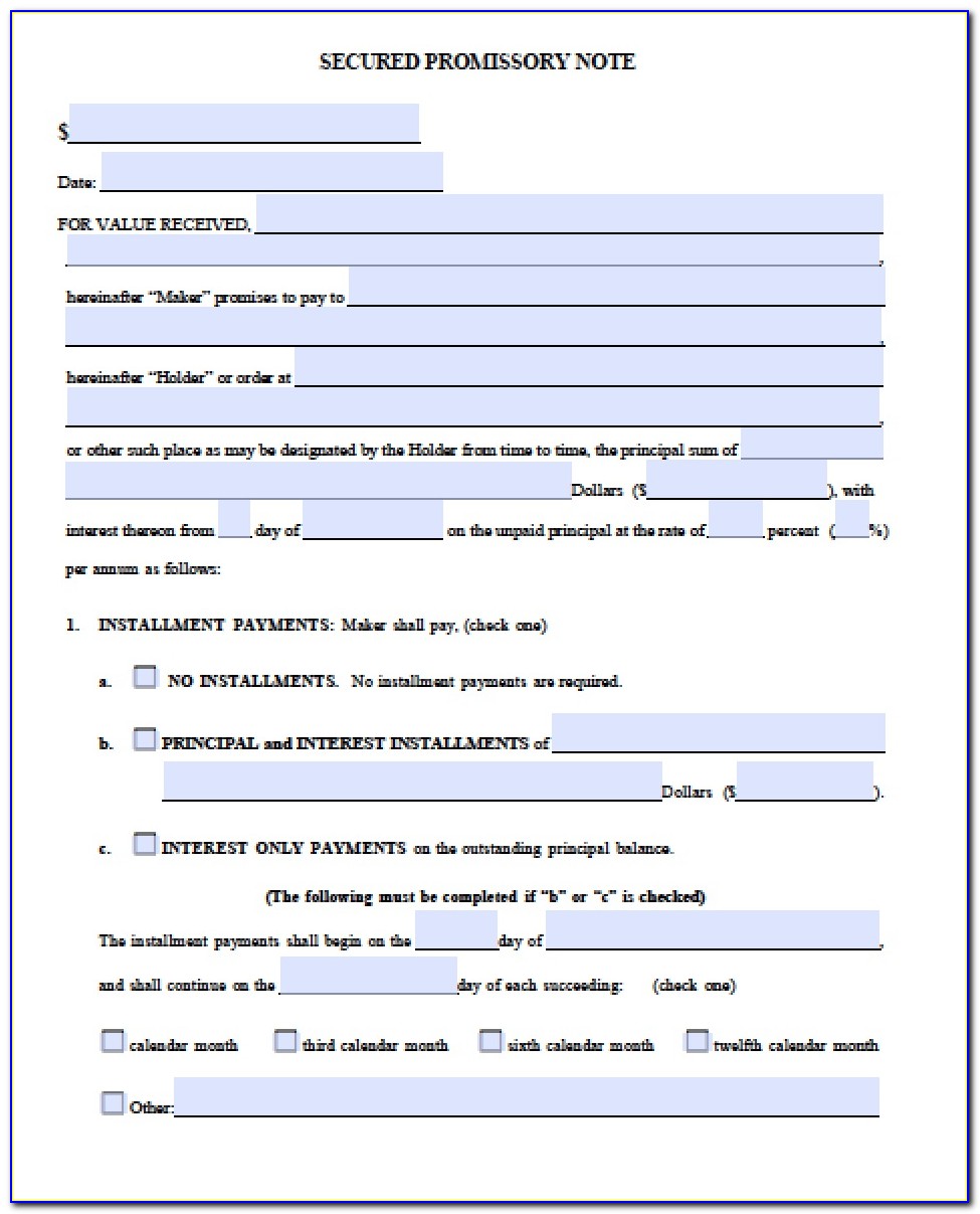 Private Mortgage Promissory Note Template