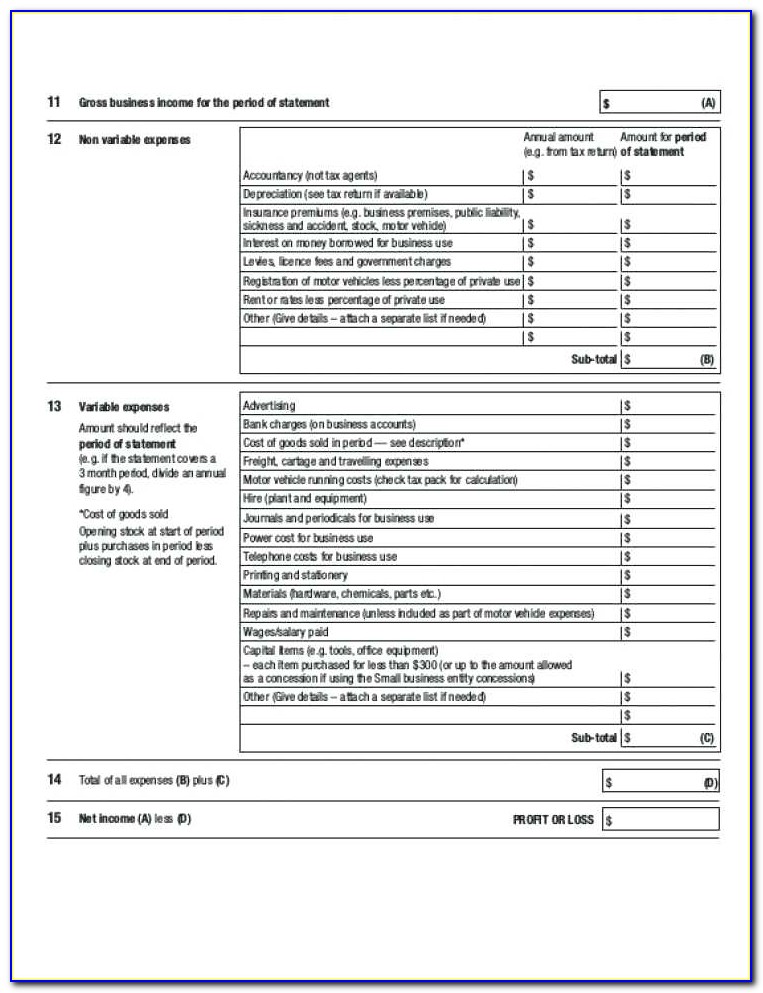 Profit And Loss Statement Quarterly Template