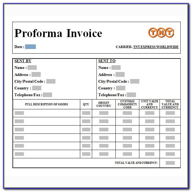 Proforma Invoice Sample