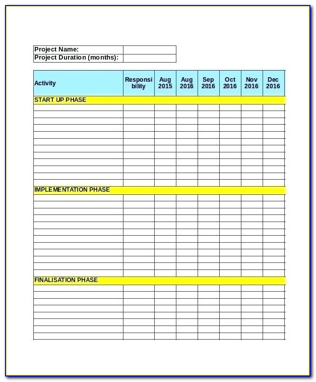 Project Action Plan Format Excel