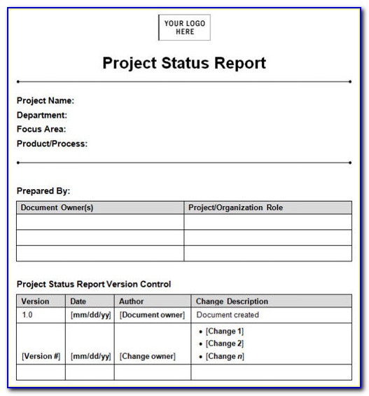 Project Progress Report Format Excel