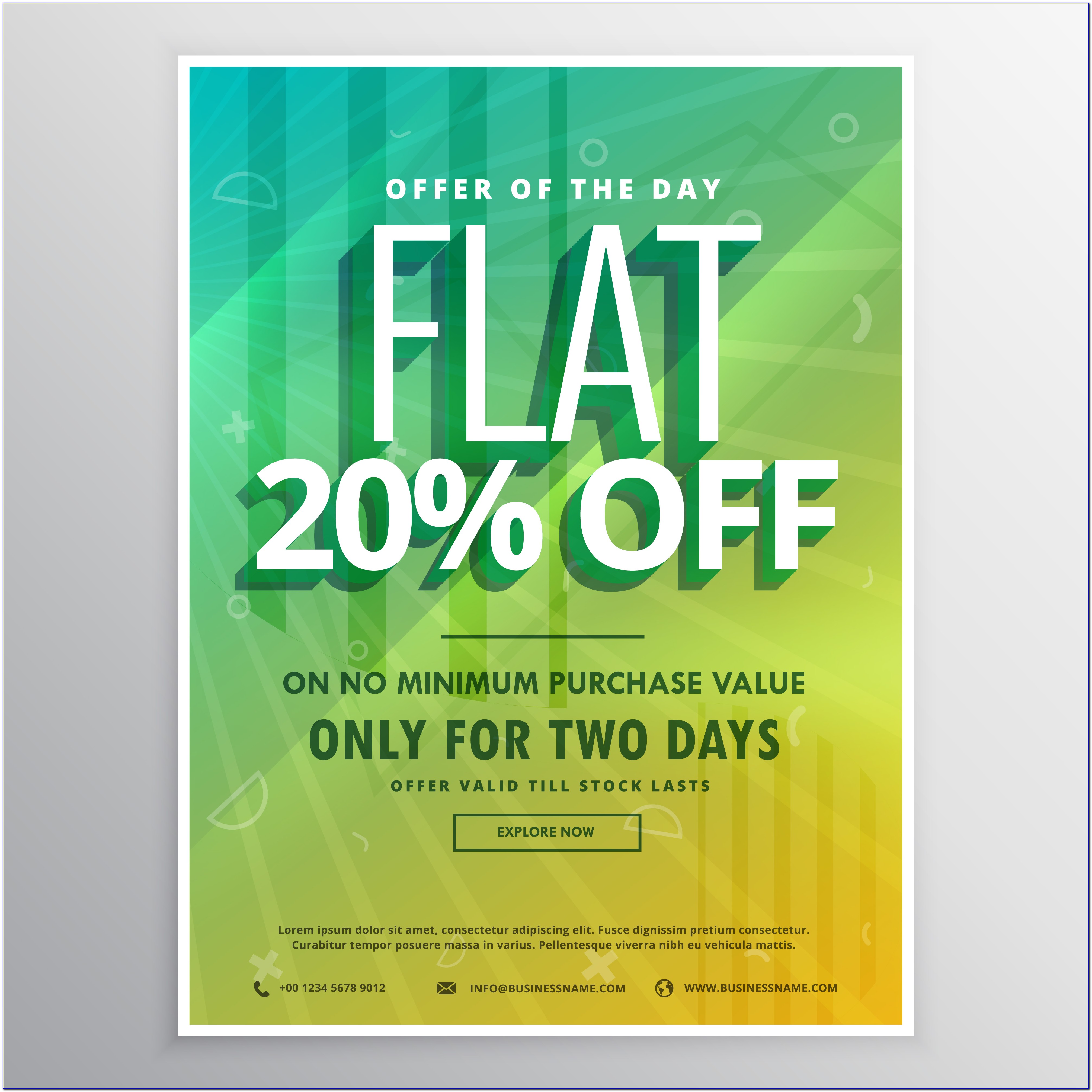 Discount And Sale Brochure Flyer Poster Template For Advertising