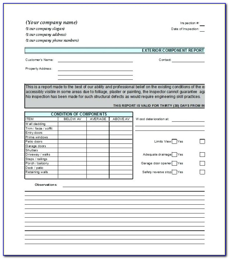 Property Condition Assessment Template