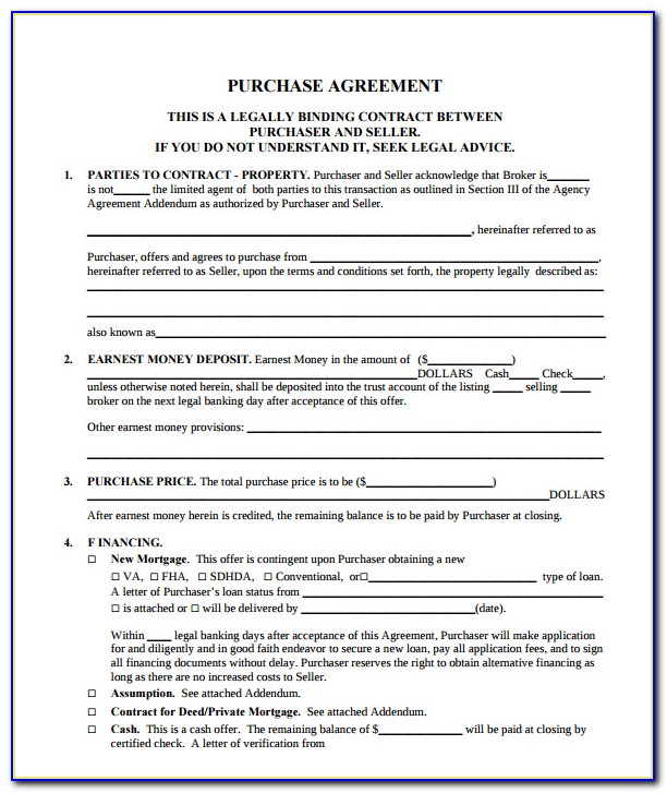 Property Purchase Agreement Template