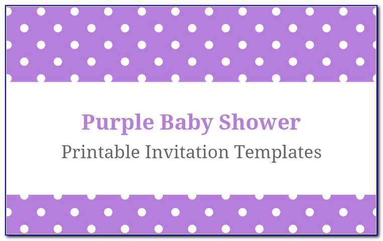 Purple And Gold Baby Shower Invitations Templates