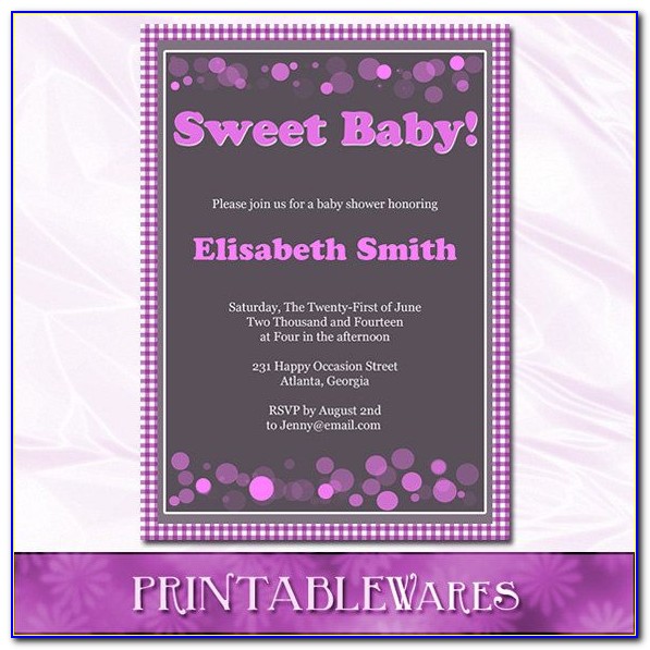 Purple And Teal Baby Shower Invitation Templates