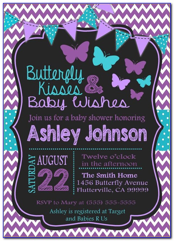 Purple Princess Baby Shower Invitation Template