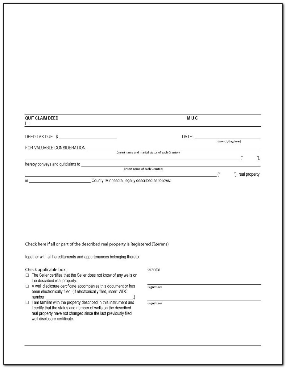 Quit Claim Deed Template Texas