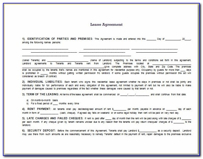 Doc.#409531: Lease Agreement Template Word – Ms Word Rental With Regard To Lease Agreement Template Word