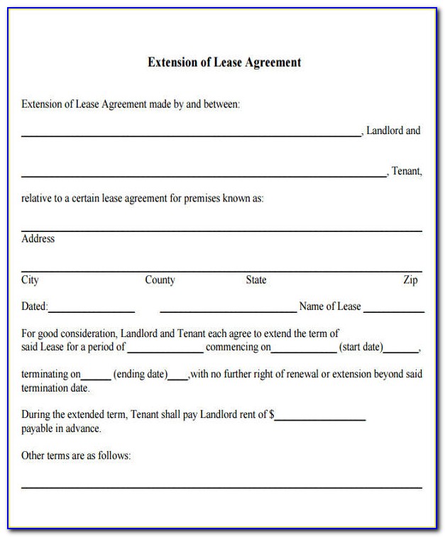 Rental Lease Extension Template