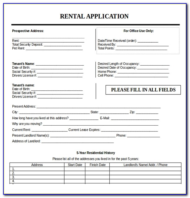 Renters Insurance Application Template