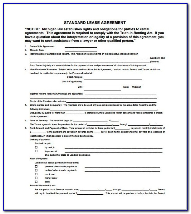 Renting Agreement Contract Forms