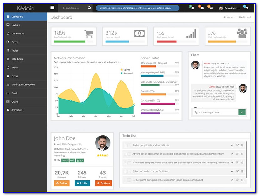 Responsive Dashboard Templates Free Download