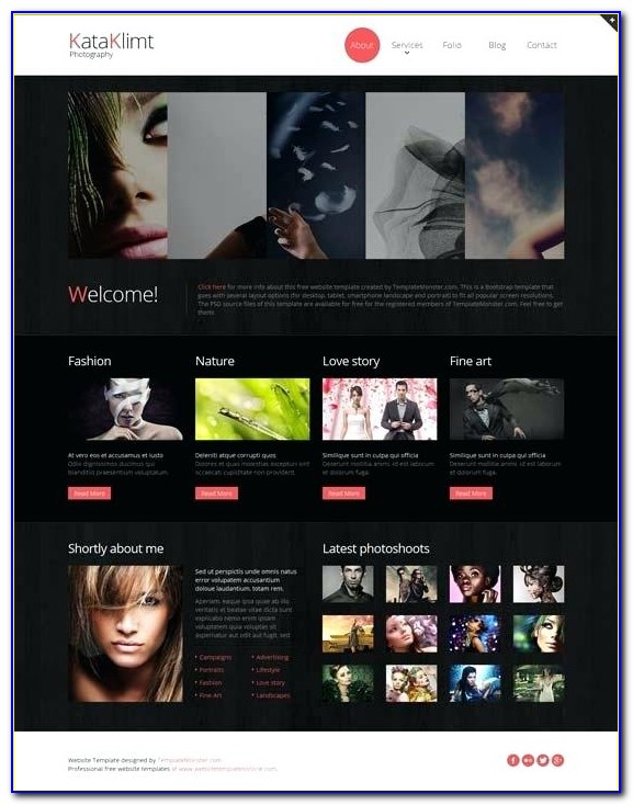 Responsive Photography Website Templates Free Download