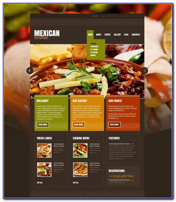 Restaurant Site Templates Wordpress