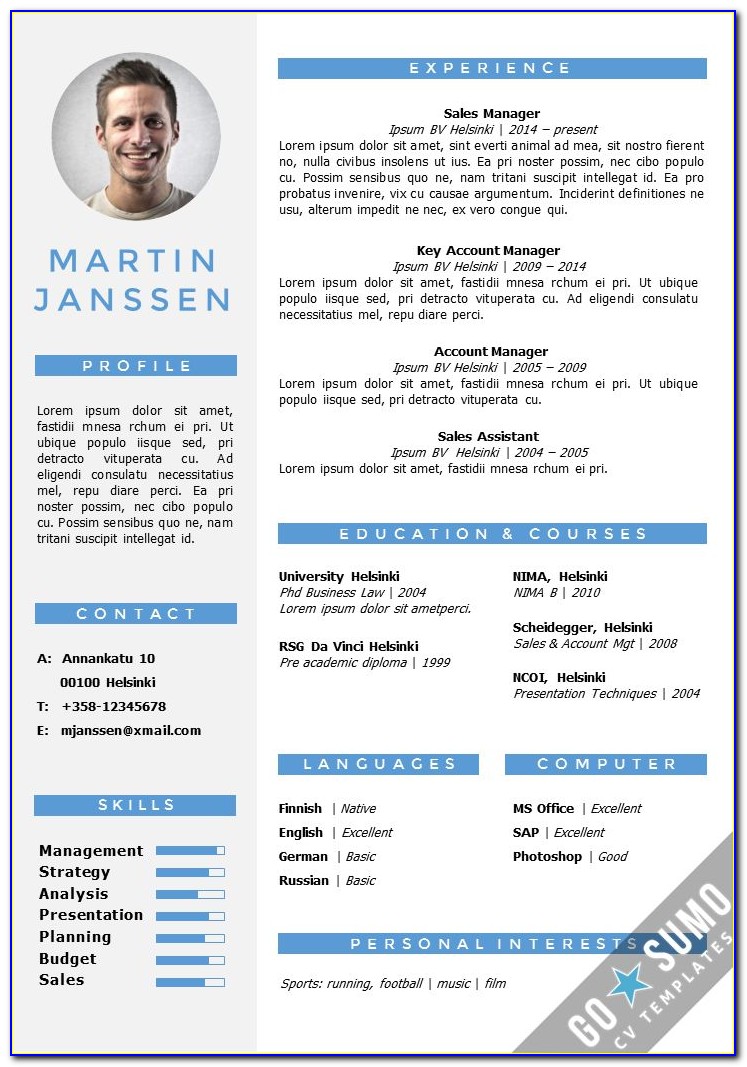 Resume Templates In Word Format