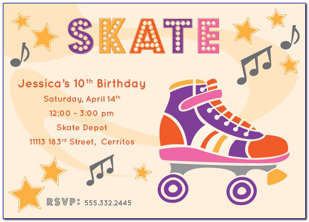 Roller Skate Birthday Invitation Templates