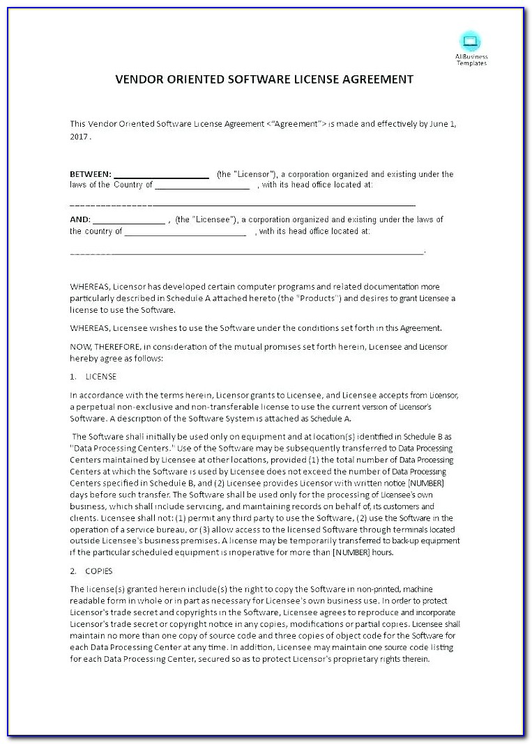 Royalty Free License Agreement Template