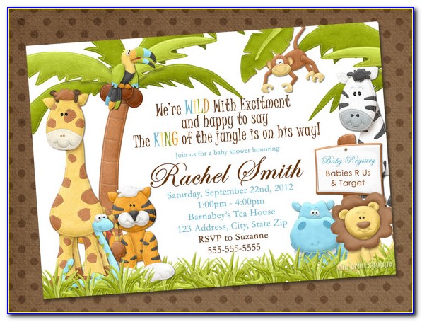 Safari Baby Shower Invitations Template