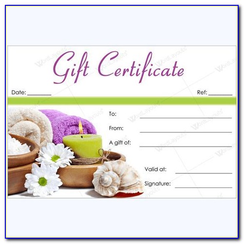 Salon Gift Certificate Template Word