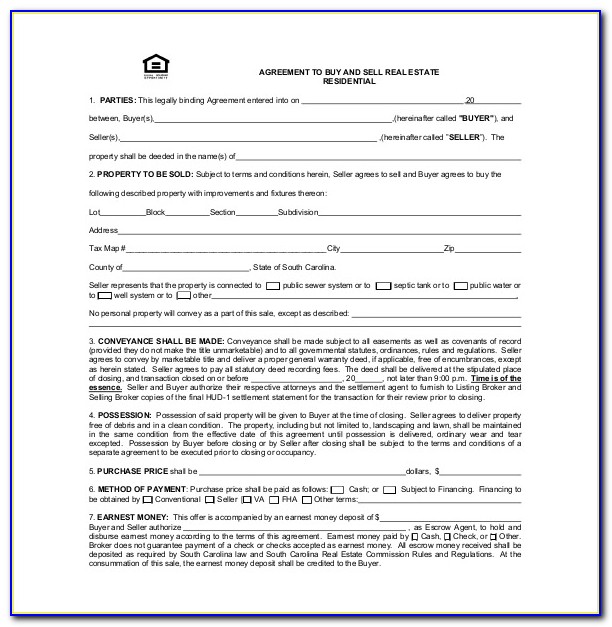 Sample Earnest Money Contract Form