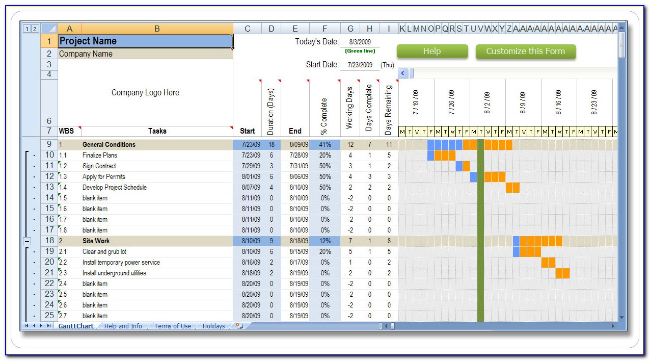 Scheduling Format Excel