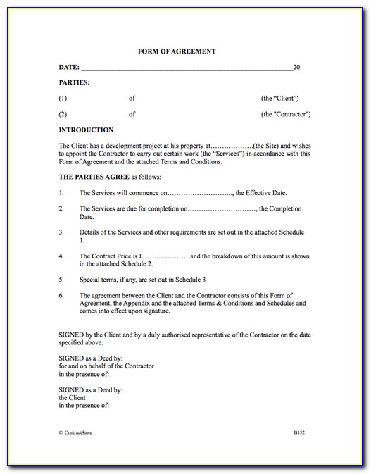 Self Employed Agreement Template