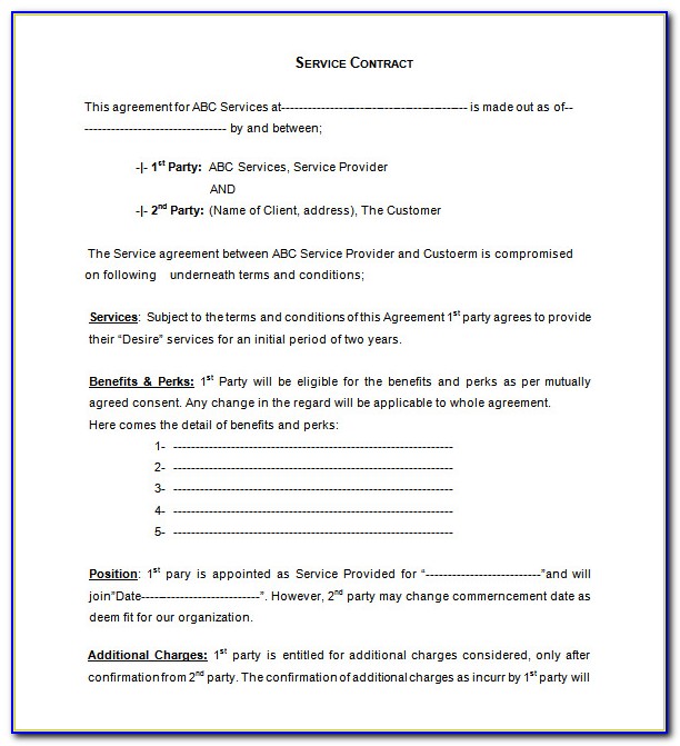 Service Level Agreement Template Free Download