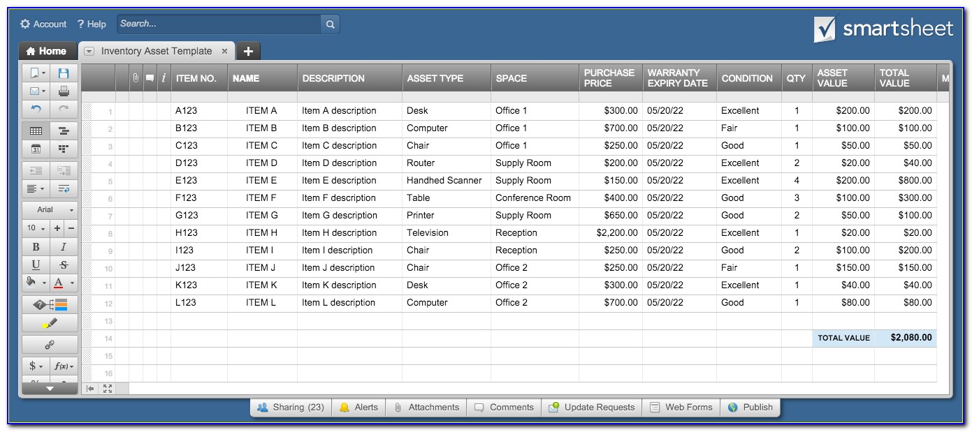 Sharepoint Inventory Tracking Template