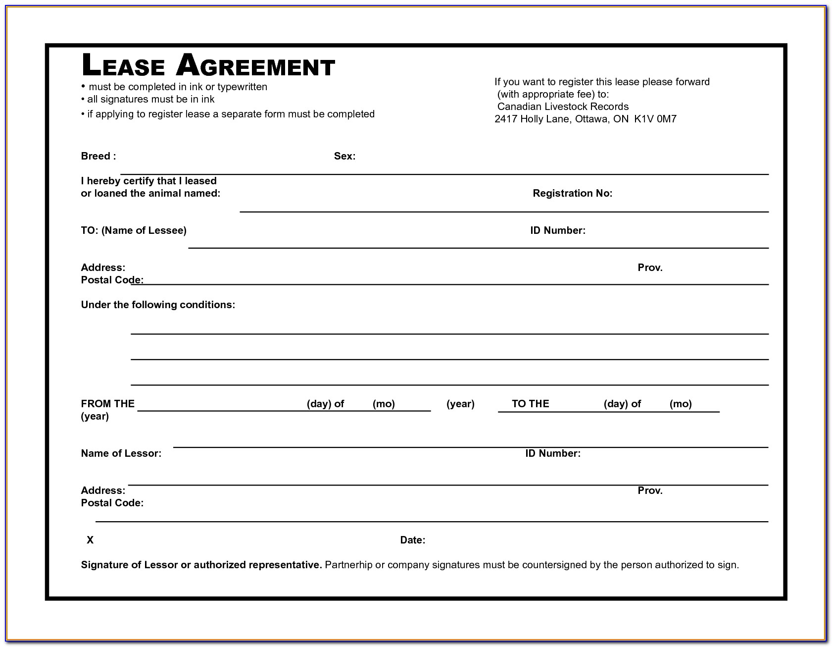 Simple Lease Agreement Template Doc