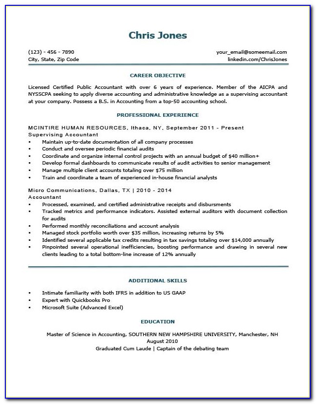 Simple Resume Template With Picture Free Download