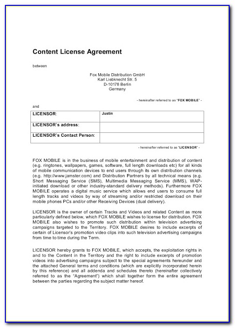 Software Distribution Agreement Template Free