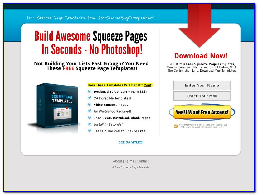 Squeeze Page Template Free