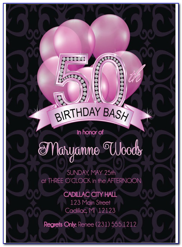 Surprise 50th Birthday Invitations Templates Free
