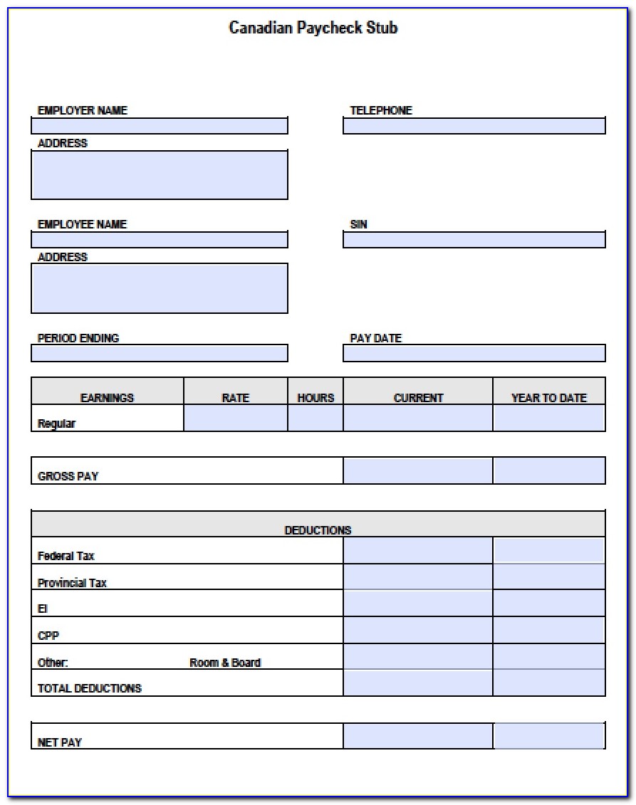 Template For Pay Stubs